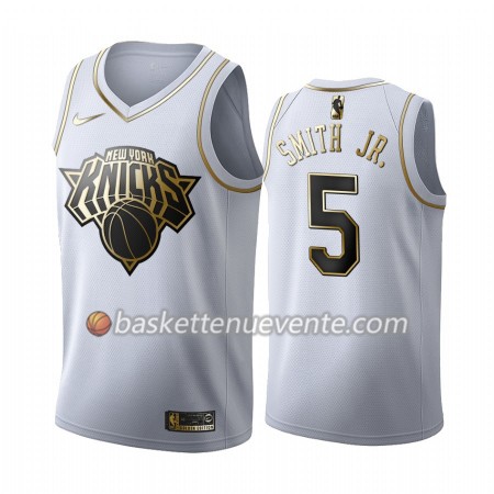 Maillot Basket New York Knicks Dennis Smith Jr. 5 2019-20 Nike Blanc Golden Edition Swingman - Homme